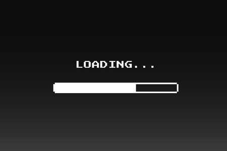 Retro progress loading bar set, download sign templateのイラスト素材