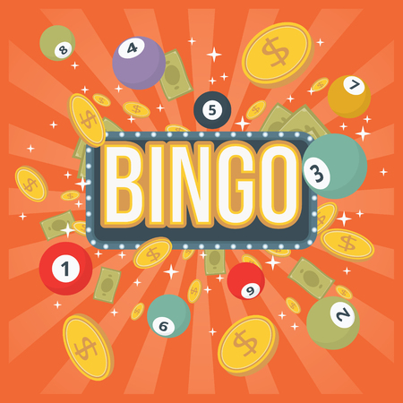 Bingo lottery banner. Colored Vector stock illustration lottery game background.のイラスト素材