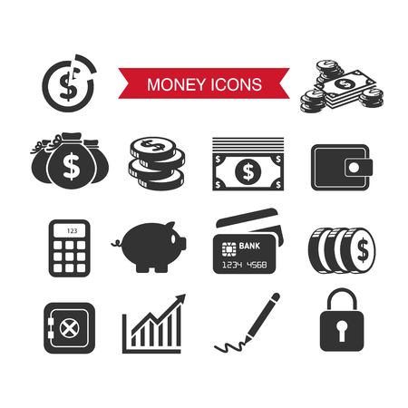 Money bag icon, money bag flat simple cartoon illustration. Vector illustration.のイラスト素材