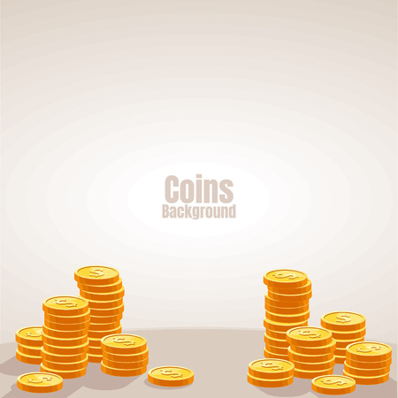 Vector Illustration of golden coins.のイラスト素材