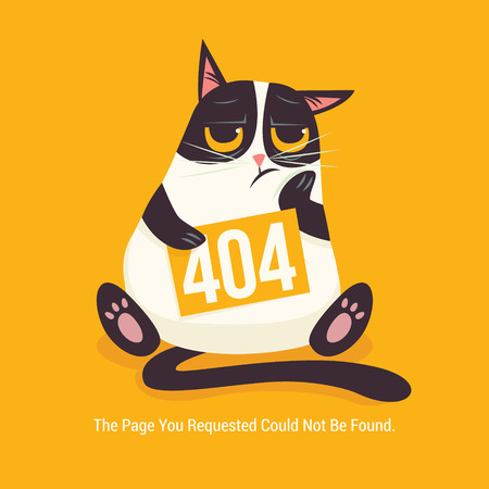 cat 404 error vector illustrationのイラスト素材