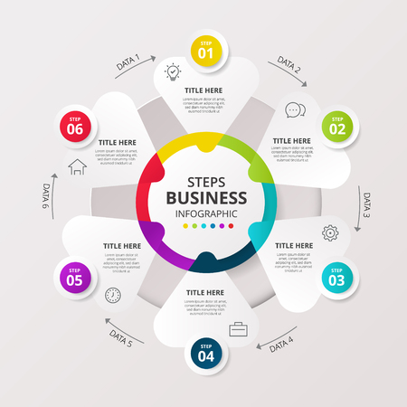 Mindmap, scheme infographic design concept with circles and iconsのイラスト素材