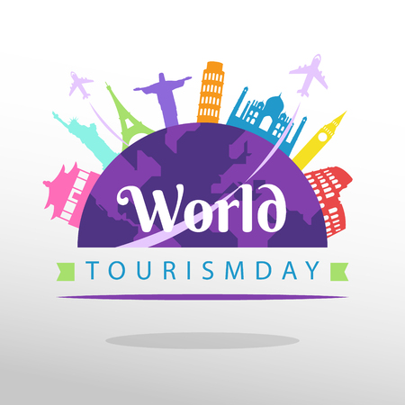 Top view on travel and tourism concept template, ready for summer banners design. Vector illustrationのイラスト素材