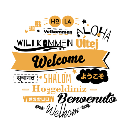 Text with word hello in different languages.のイラスト素材