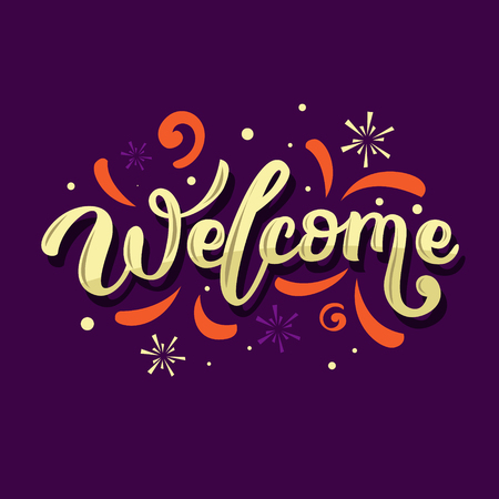 Welcome letters banner with flowing liquid shapes. Template for the design , flyer or presentation. Vector.のイラスト素材