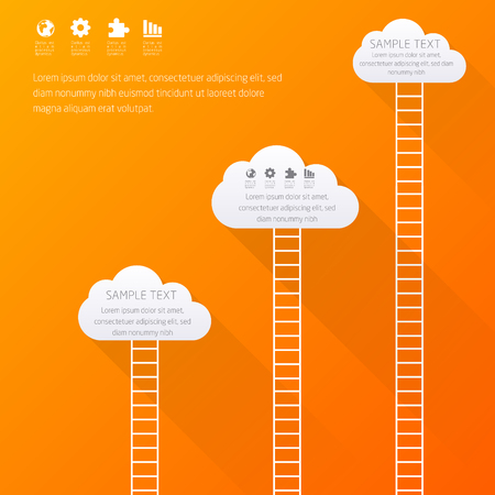 Cloud technology icons conceptのイラスト素材