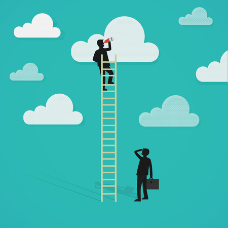 vector illustration people are building a business. teamwork, promotion of business, the takeoff rating of the work, ideasのイラスト素材