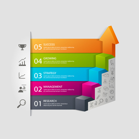 Growth step infographics vector illustrationのイラスト素材