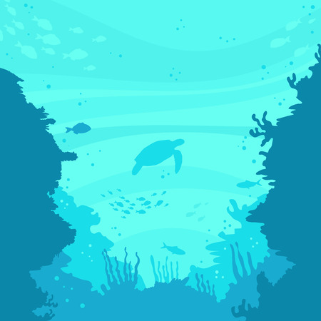 sea ââturtles in the ocean vector illustrationのイラスト素材