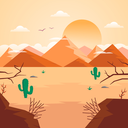 Desert Vector Illustrationのイラスト素材