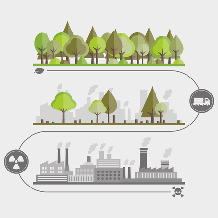 Concepts of environmental pollutionのイラスト素材