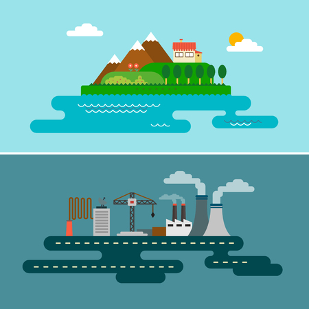 Concepts of environmental pollutionのイラスト素材