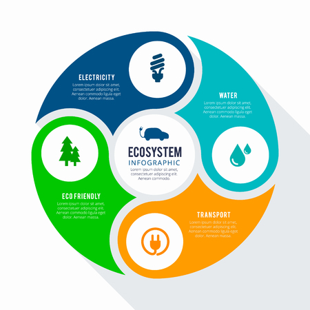 ecosystem infographic design,vector illustrationのイラスト素材
