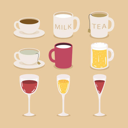 Set of drinking cupsのイラスト素材