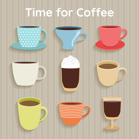 Coffee set icon. Vector illustration. drawn design element for label and posterのイラスト素材