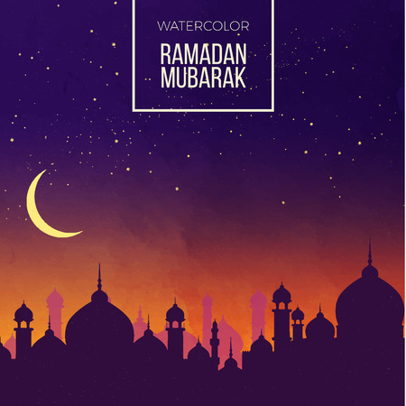 Ramadan Kareem or Eid mubarak greeting card islamic vector designのイラスト素材