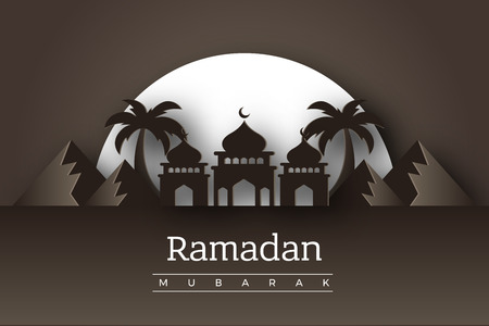 Ramadan Kareem or Eid mubarak greeting card islamic vector designのイラスト素材