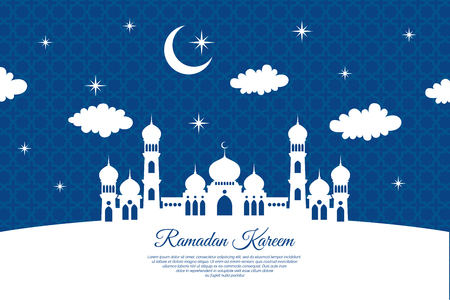 Ramadan Kareem or Eid mubarak greeting card islamic vector designのイラスト素材