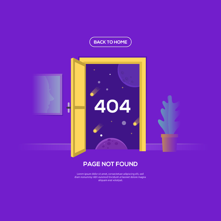 Error 404 concept with blocked door concept.のイラスト素材
