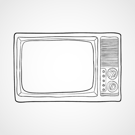 Tv Icon vector illustration in flat style isolated on white backgroundのイラスト素材
