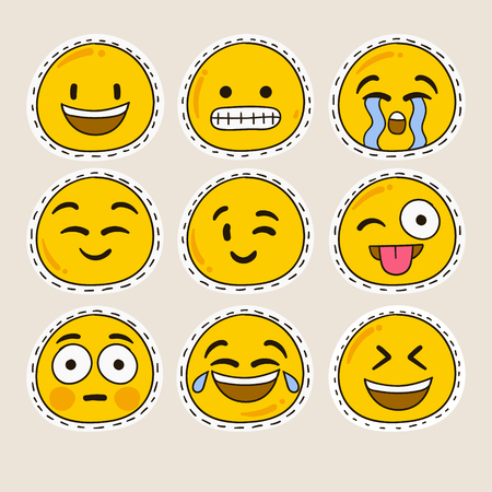 Emoji Vector Set Collection in Modern Styleのイラスト素材