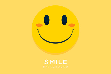Smiling emoticon with happy eyesのイラスト素材