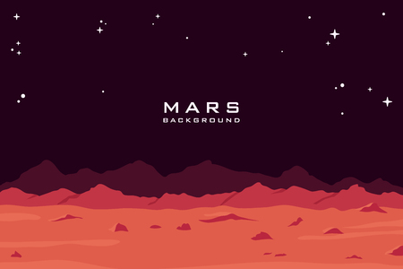 Mars landscape with mountainsのイラスト素材
