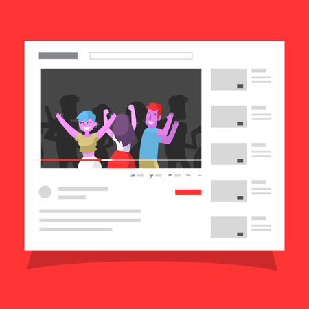 Online video player with flat design. Streaming service vector concept.のイラスト素材