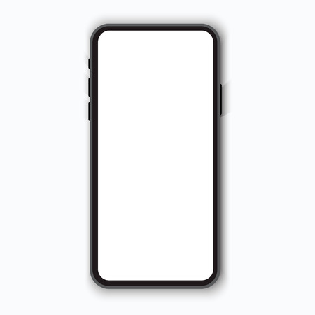 Frameless Smartphone in black color with blank screen, mockup - modern futuristic design.のイラスト素材