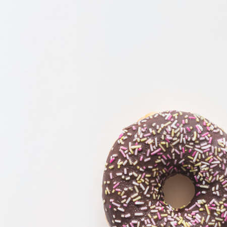 Abstract colorful donuts bakery, sweet concept background with place for text. Top view. Glazed donuts on color background.の写真素材