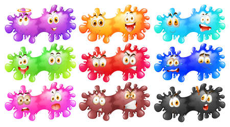 Color splash with facesのイラスト素材