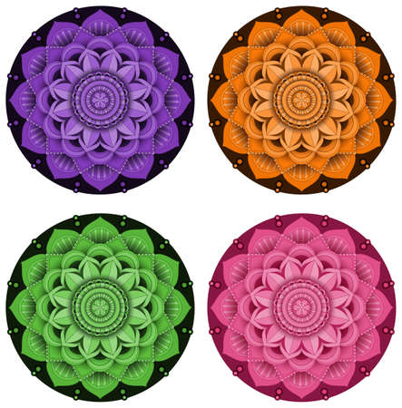 Mandala pattern design on white backgroundのイラスト素材