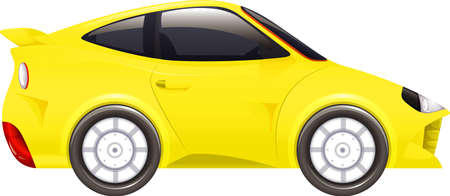 Racing car in yellow color on isolated background illustrationのイラスト素材