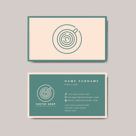 Coffee shop business card template vectorのイラスト素材