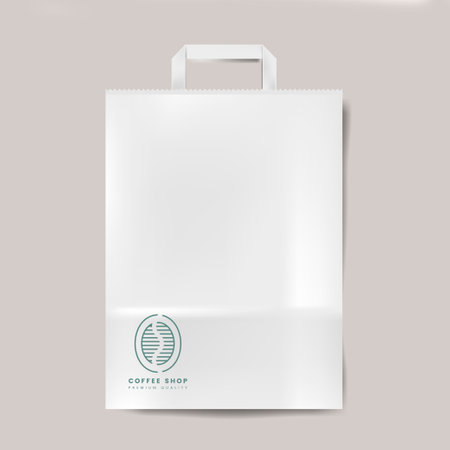 Paper bag mockup isolated vectorのイラスト素材