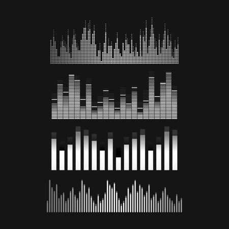 Sound wave equalizer vector design setのイラスト素材