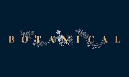 Botanical text with floral design vectorのイラスト素材