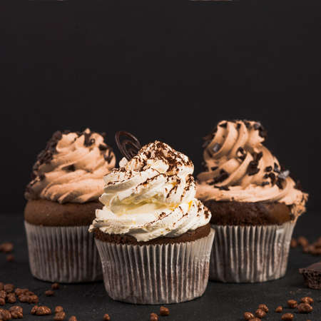 Cupcake with chocolate and coffee