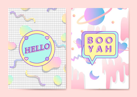 Two girly and cute poster vectorsのイラスト素材