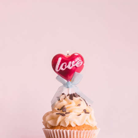 Cupcake for holiday happy birthday or valentine day.の写真素材