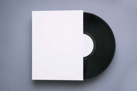 vinyl mockup with paper music retro concept. High quality photoの写真素材