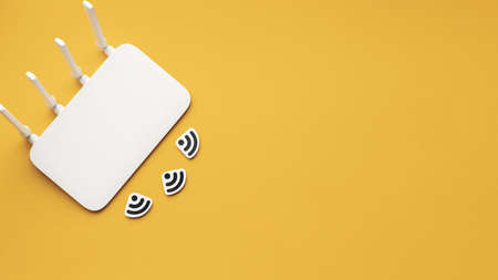 top view wi fi router with copy space. Resolution and high quality beautiful photoの写真素材