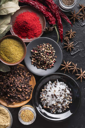 various spices bowls. Resolution and high quality beautiful photo