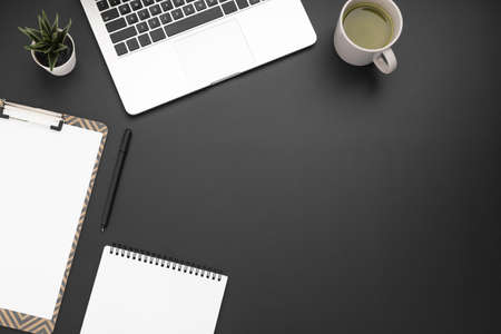 top view workspace with copy space laptop. Resolution and high quality beautiful photo