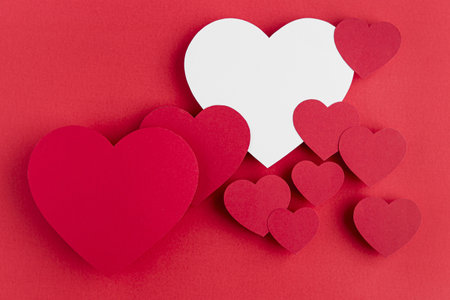 top view hearts arrangement with copy space. Resolution and high quality beautiful photoの写真素材