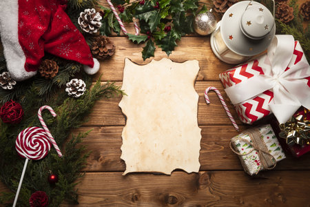 top view santa claus empty list. Resolution and high quality beautiful photoの写真素材