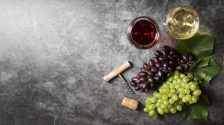 top view delicious organic wine and grapes. Resolution and high quality beautiful photo