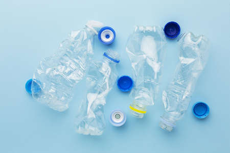 top view bottles caps plastic waste. Resolution and high quality beautiful photo