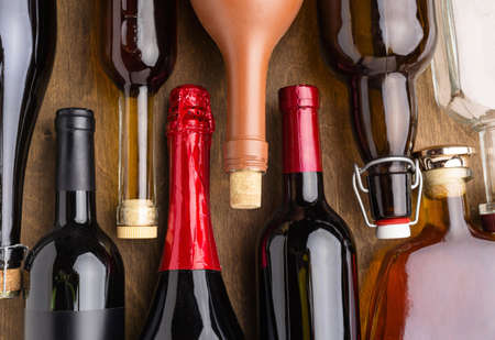 top view bottles alcohol assortment. Resolution and high quality beautiful photoの写真素材