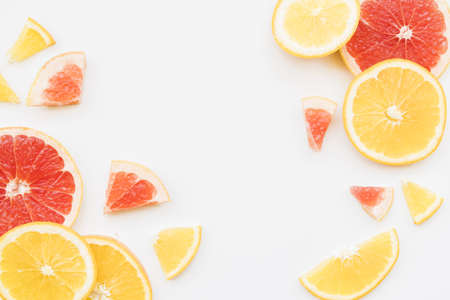 slices colorful citrus fruits. Resolution and high quality beautiful photoの写真素材